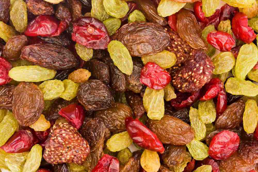 Variety of dried fruit
