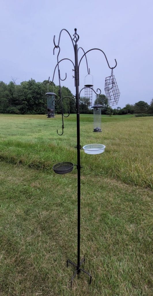 MIXXIDEA2 bird feeder pole system with 4 feeders and accessories