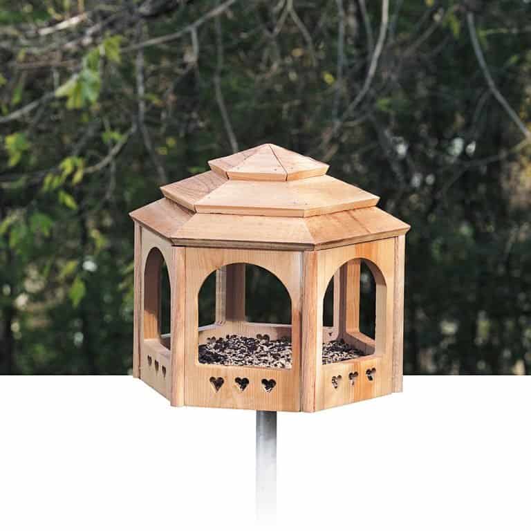 wooden gazebo diy cardinal bird feeder