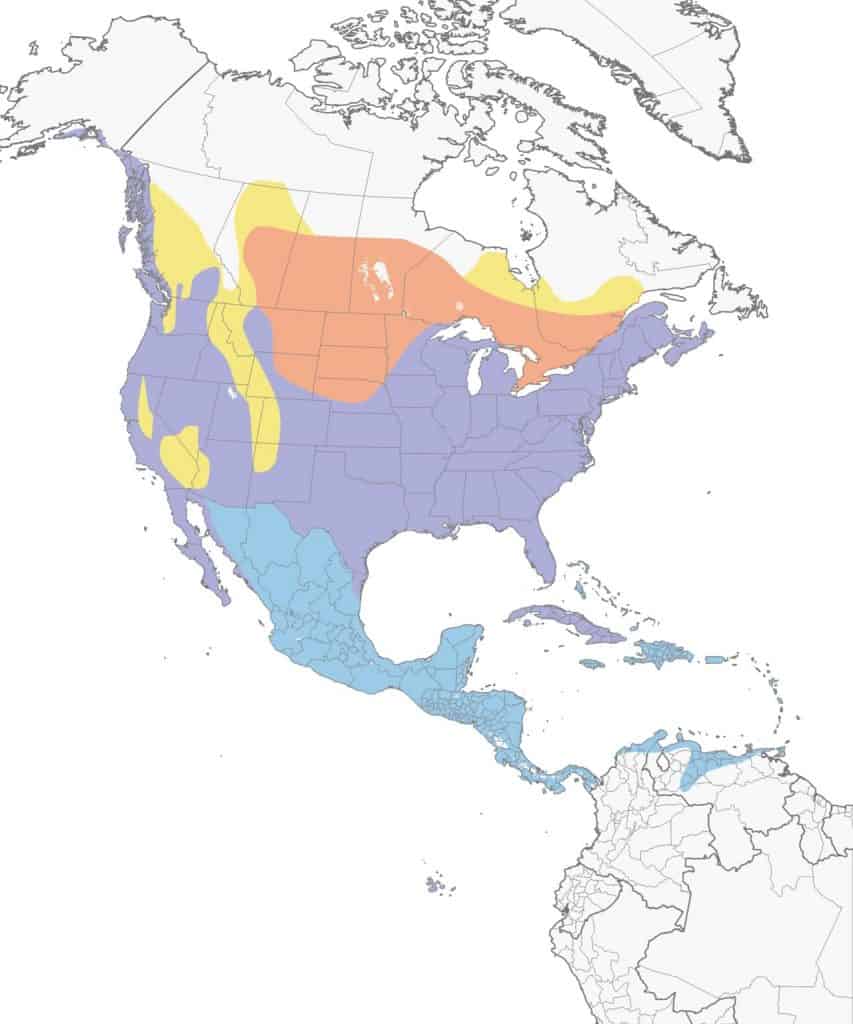 Great blue heron range map.