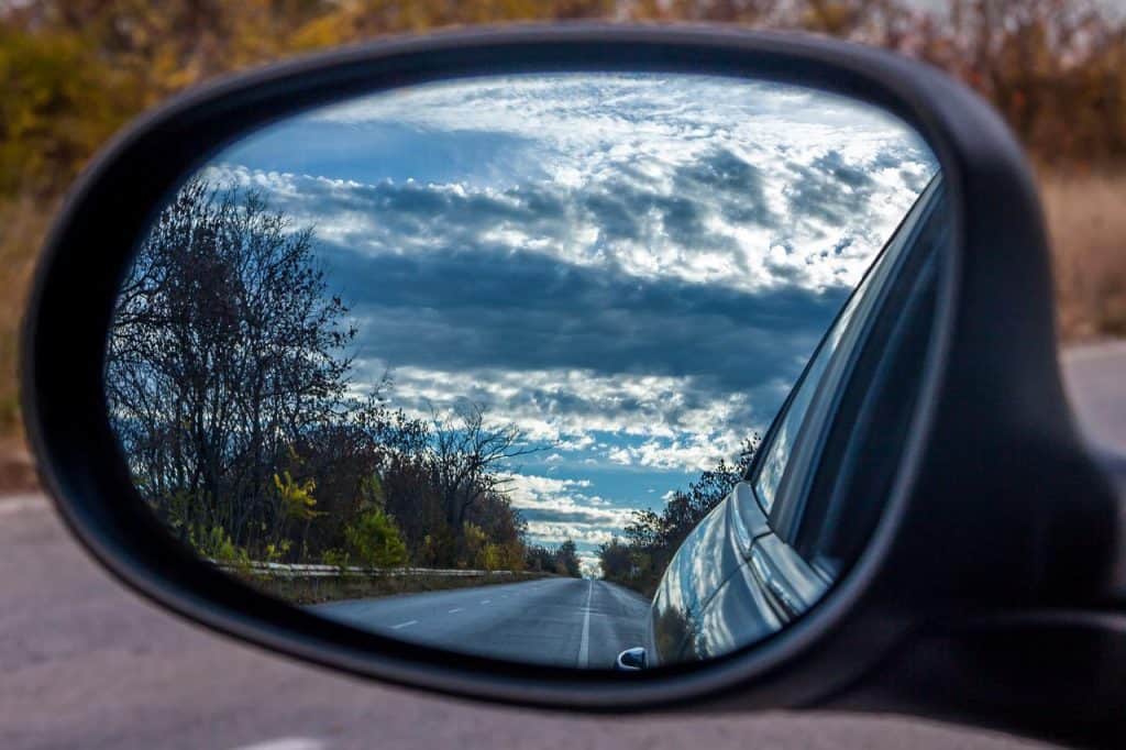 Car mirror reflection