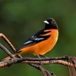 Baltimore oriole sitting on a branch