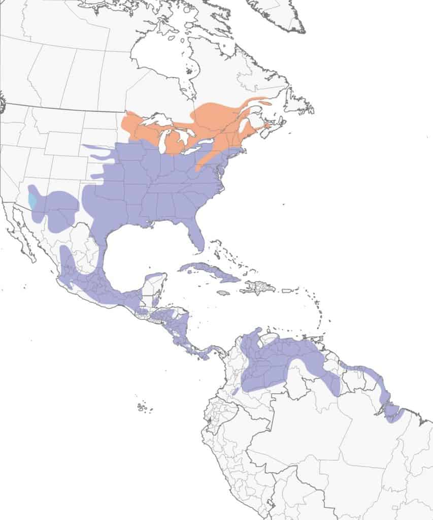Eastern meadowlark range map