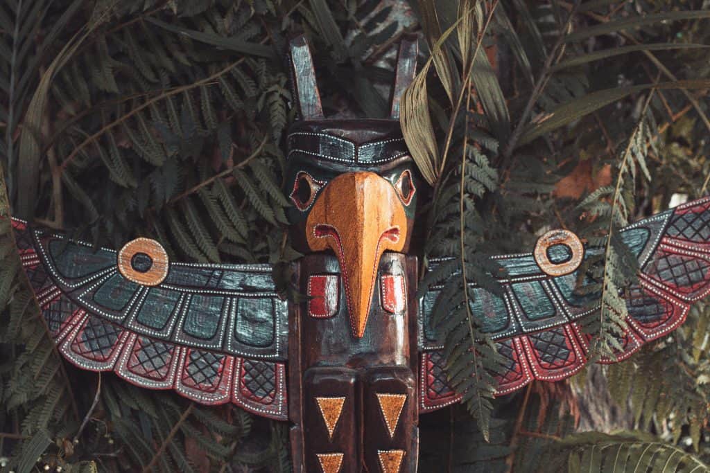 Native American guardian totem represented by a hawk