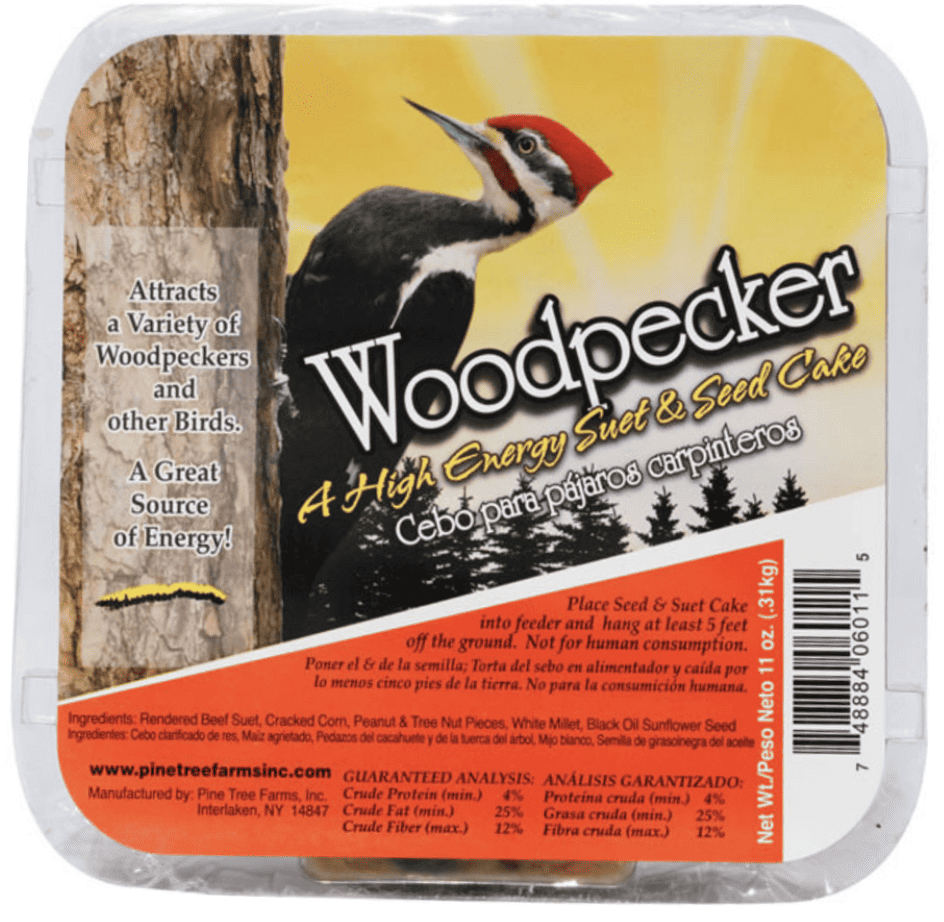suet cake for woodpeckers