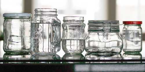 glass containers to store birdseed in