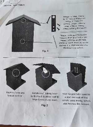 Instructions page for the JCs Wildlife EZ Fill Smart Bird Feeder